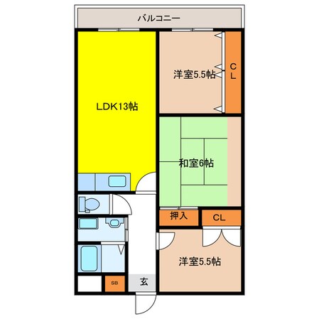 アビリティ東本町の物件間取画像